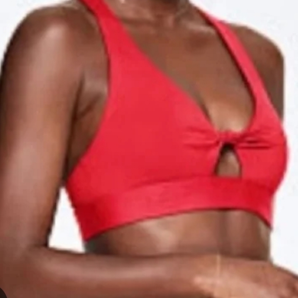 PINK Victoria's Secret Bold Red Sports Bra With Twisted Front